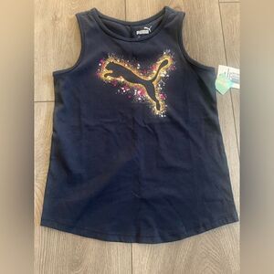 Puma girls graphic tank top with opening on the back